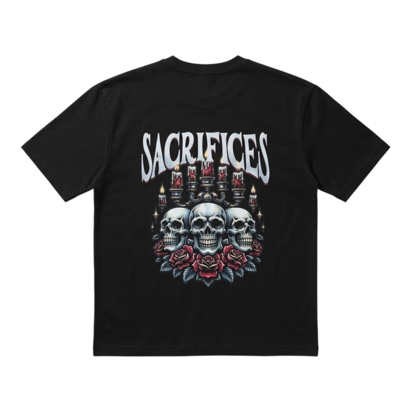 SACRIFICES Black Graphic Tee