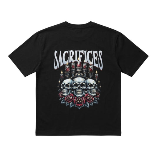 SACRIFICES Black Graphic Tee