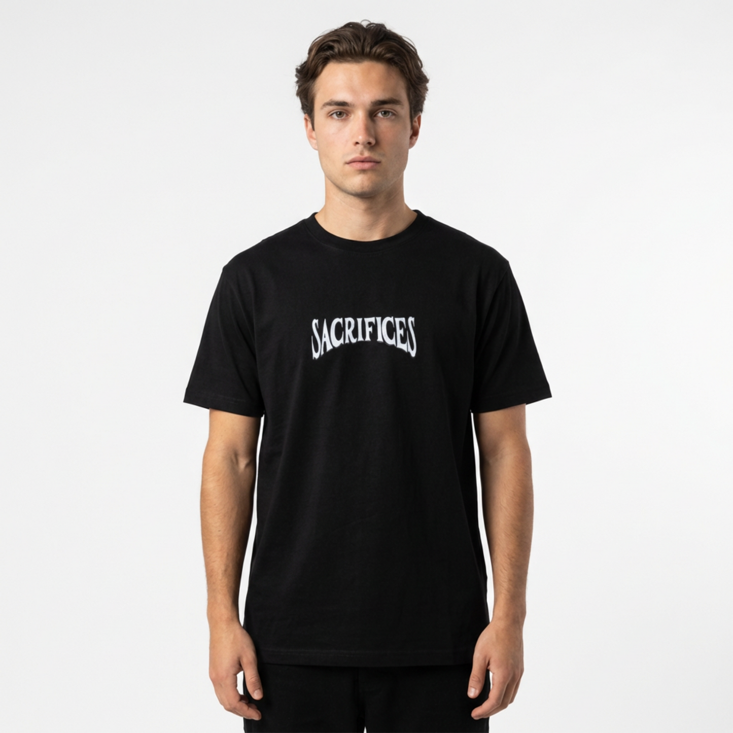 SACRIFICES Black Graphic Tee