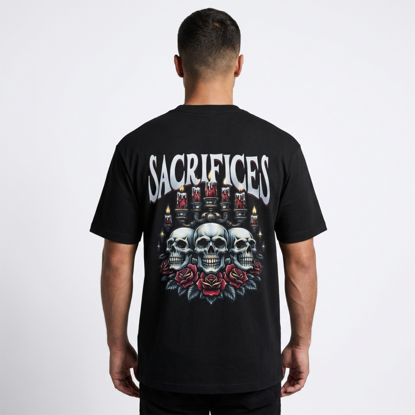 SACRIFICES Black Graphic Tee
